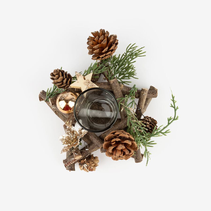 Portavelas piñas 18cm