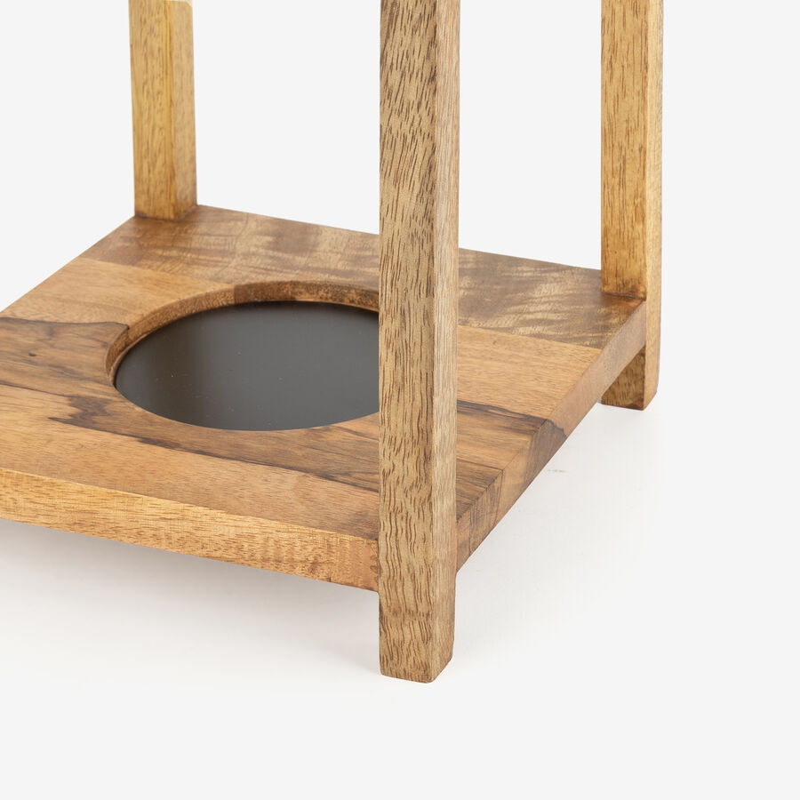 Farol de madera natural 19x19x25cm