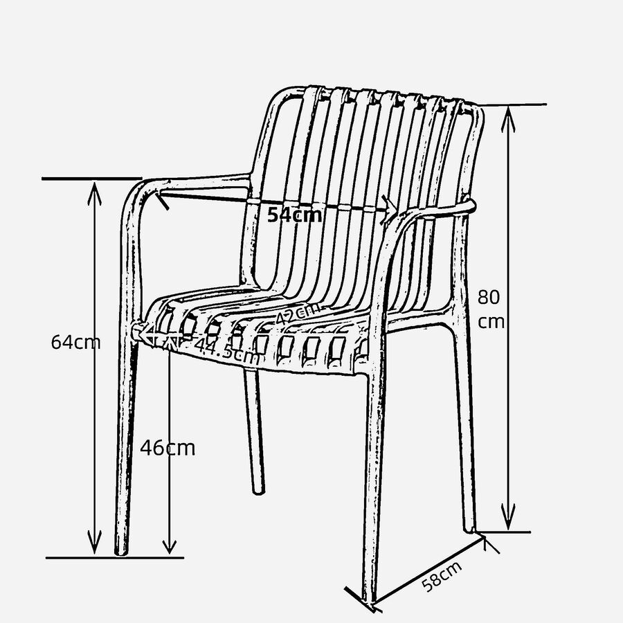 Silla de jard&iacute;n apilable de polipropileno crema Happel 59x55x81cm