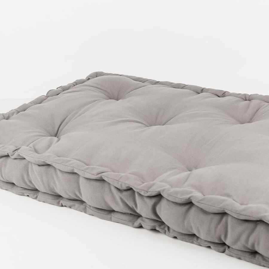 Cojín de respaldo gris 122x55x10cm