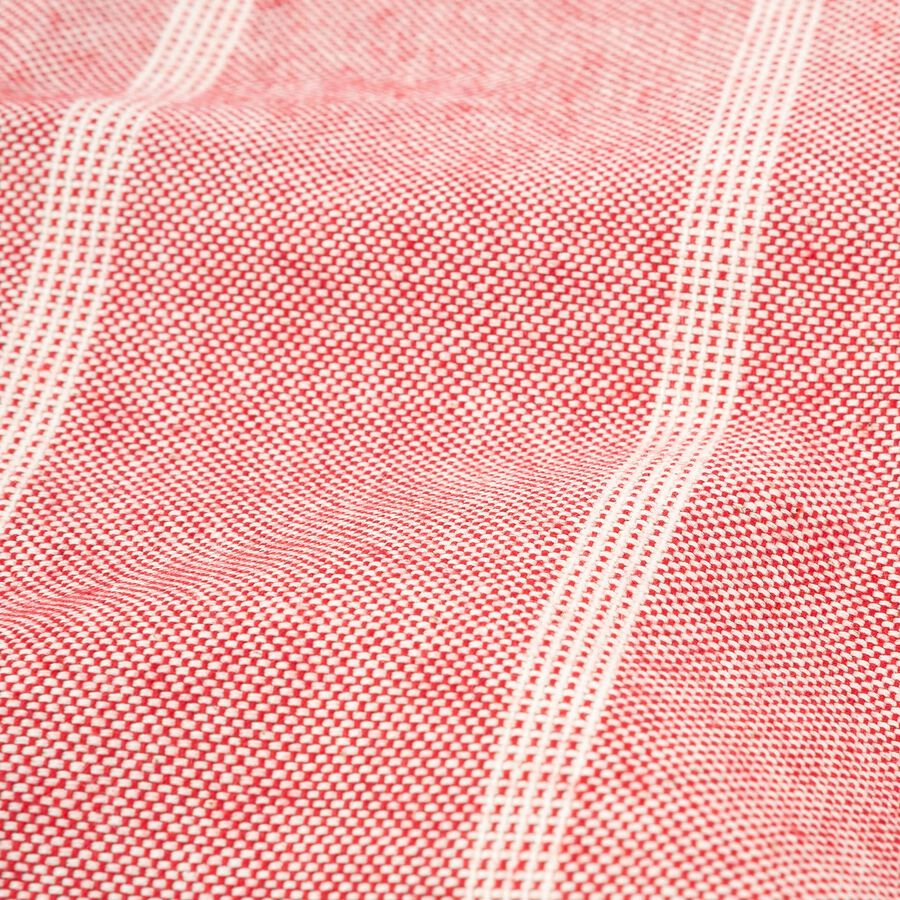 Servilleta de algodón reciclado rayas roja 43x43cm