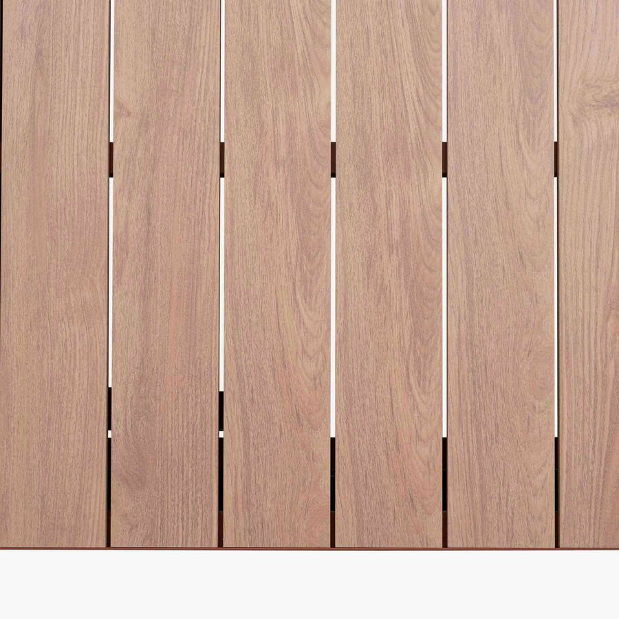 Mesa de comedor de jard&iacute;n extensible de aluminio caoba Evora 214x110x77cm