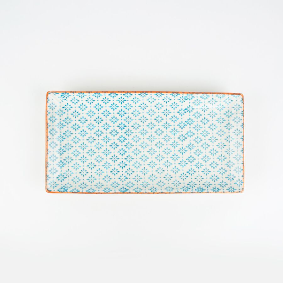 Fuente de porcelana azul Gita 25x13cm