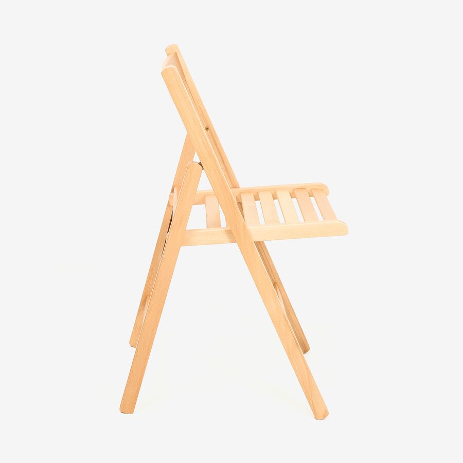 Silla plegable de madera de haya natural Gema 43x48x79cm