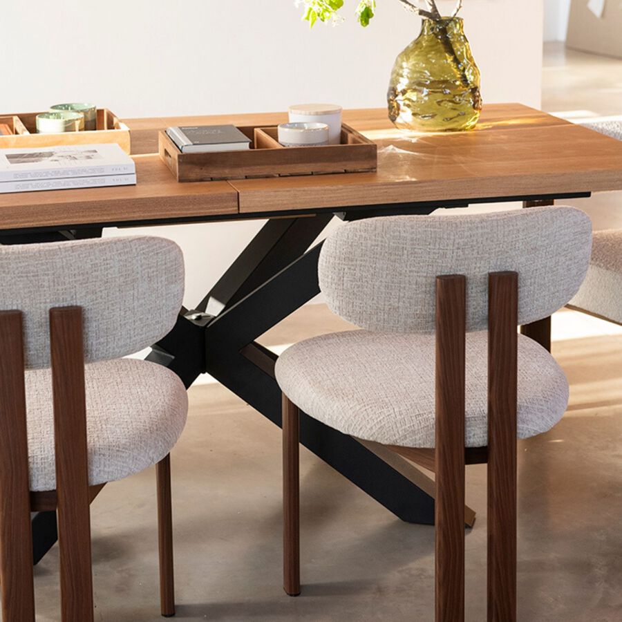 Silla de comedor efecto madera beige Gisel 53x51x81cm Clau&Chloe