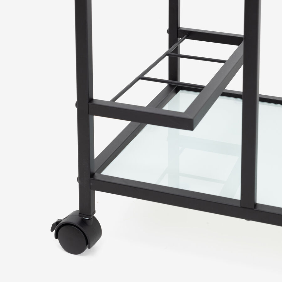 Camarera de metal y cristal negro 38x70x86cm