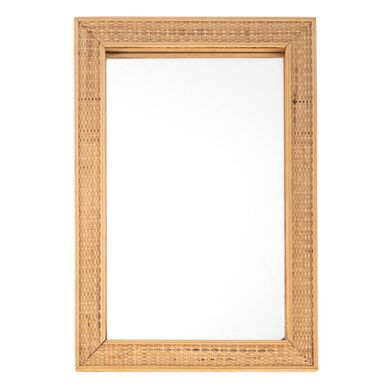 Espejo de pared rectangular de ratán Niel 70x47cm