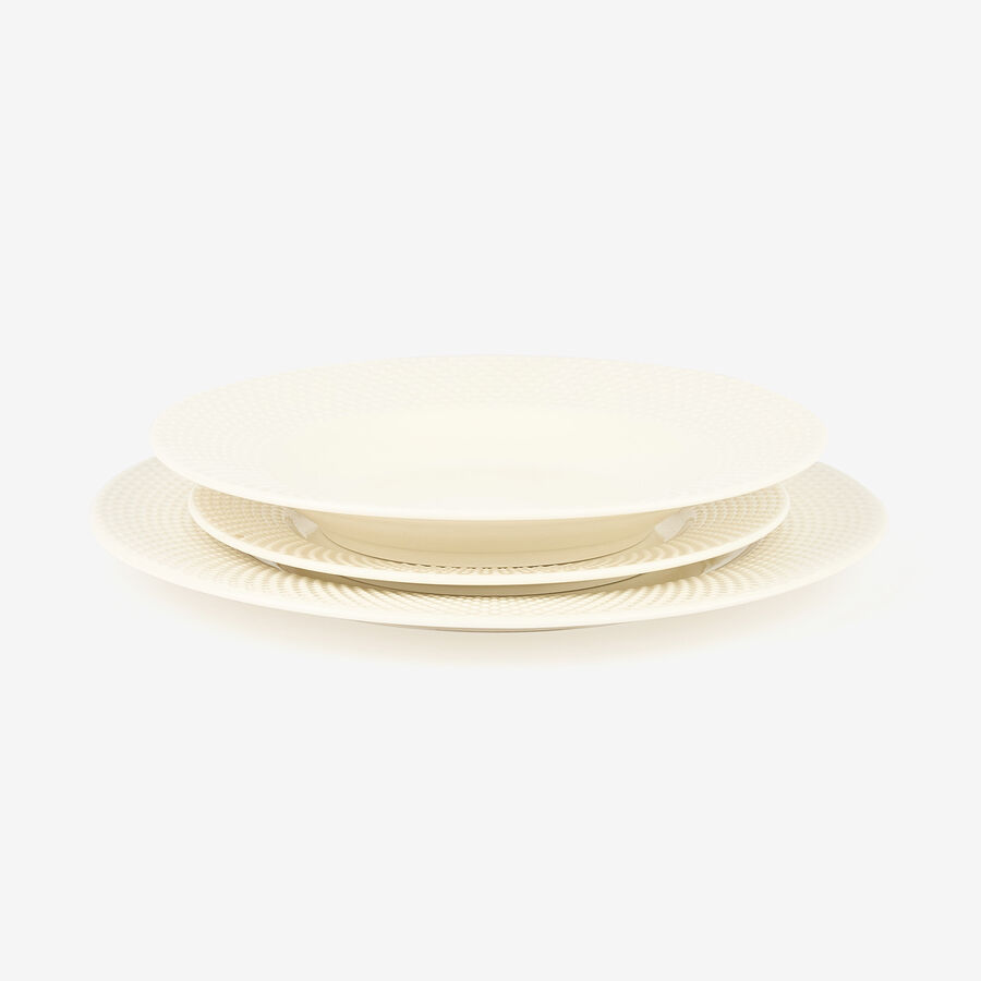 Vajilla de 12 piezas de cer&aacute;mica blanca Meloni