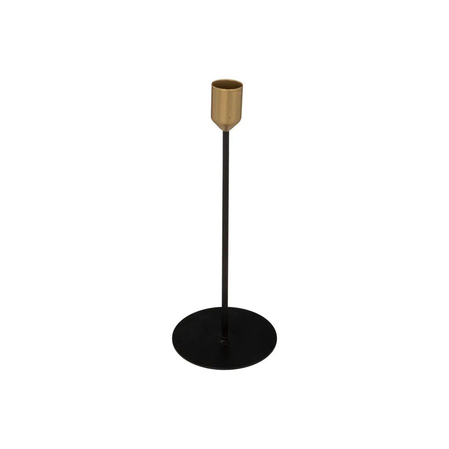 Set de 2 candelabros de metal negro 24cm