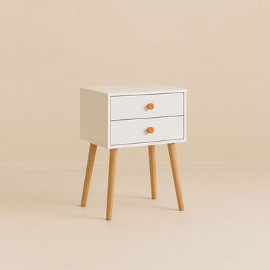 Mesita de noche de madera con 2 cajones Deva 40x30x63cm