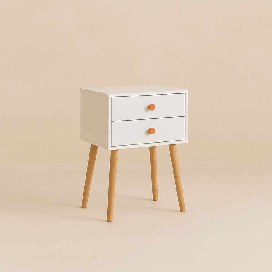 Mesita de noche de madera con 2 cajones Deva 40x30x63cm