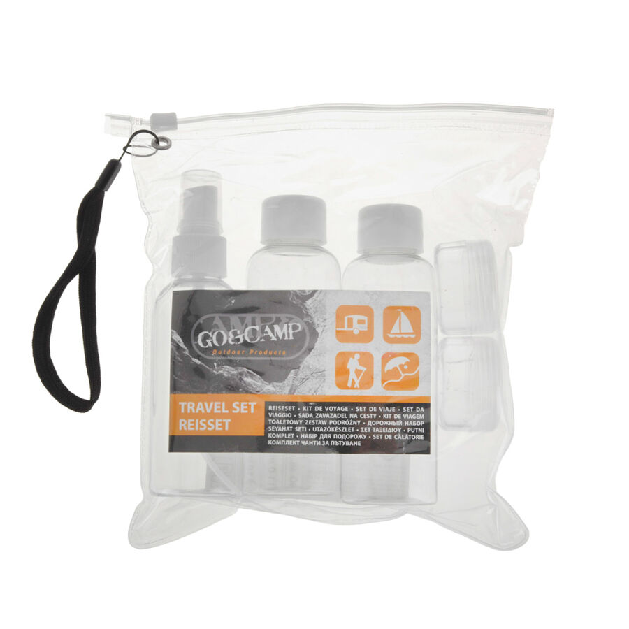 Kit de 5 botellas y bolsa travel Set