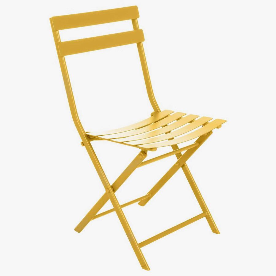 Silla de jard&iacute;n plegable de acero mostaza Dixie 42x51x81cm
