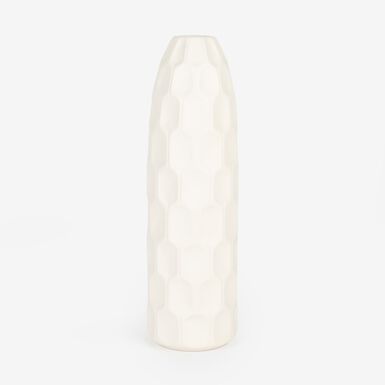 Jarrón de gres blanco Simón Ø9x31cm