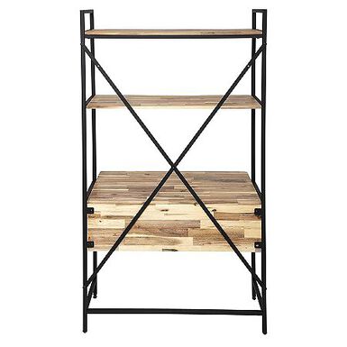 Escritorio con estantería de madera de acacia Aura 90x51x180cm