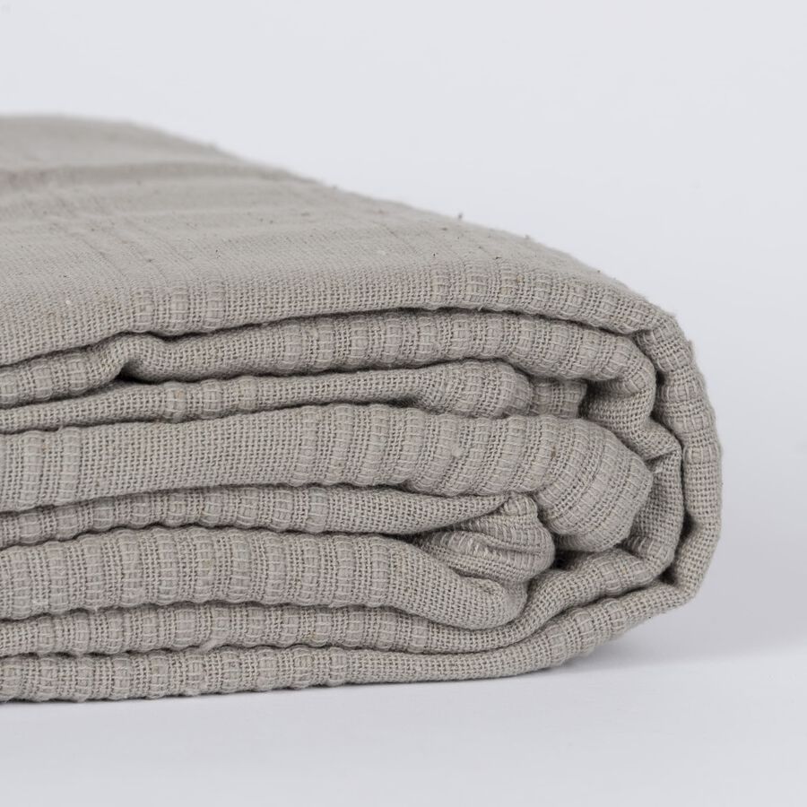 Colcha de algod&oacute;n gris Siva 240x250cm