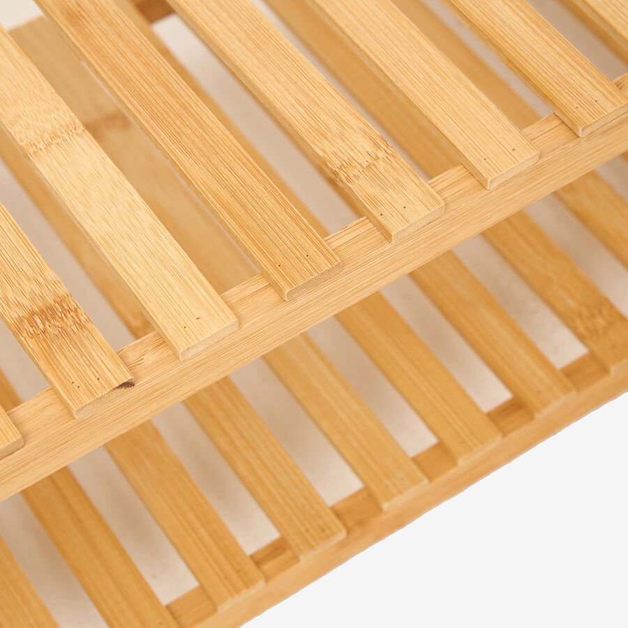 Zapatero de bamb&uacute; de 2 estantes Kabil 70x30x32cm