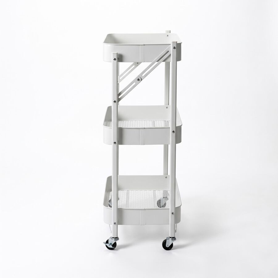 Carro de cocina plegable blanco de hierro Ares 77cm
