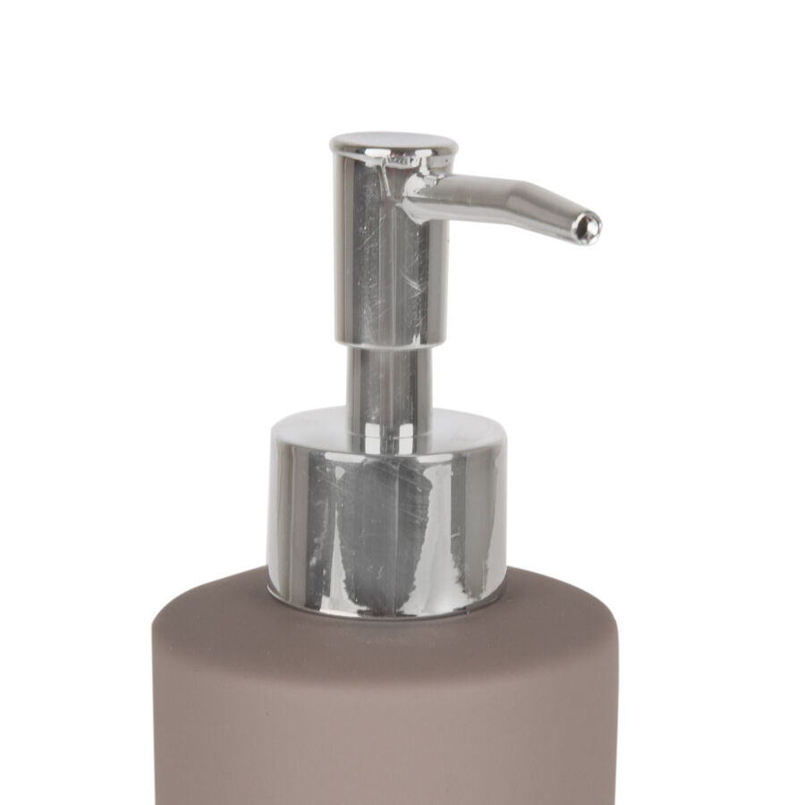 Dosificador de jab&oacute;n de cer&aacute;mica Soft taupe 6x18cm
