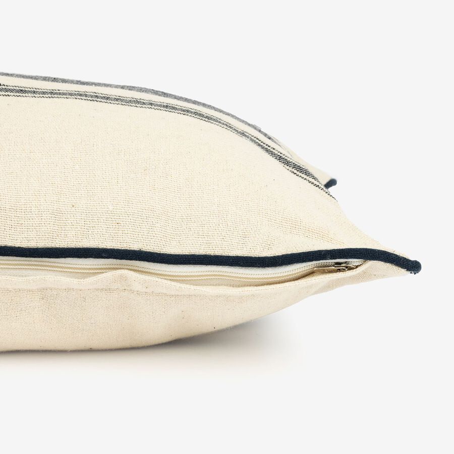 Funda de cojín de algodón con rayas azules Niza 30x45cm