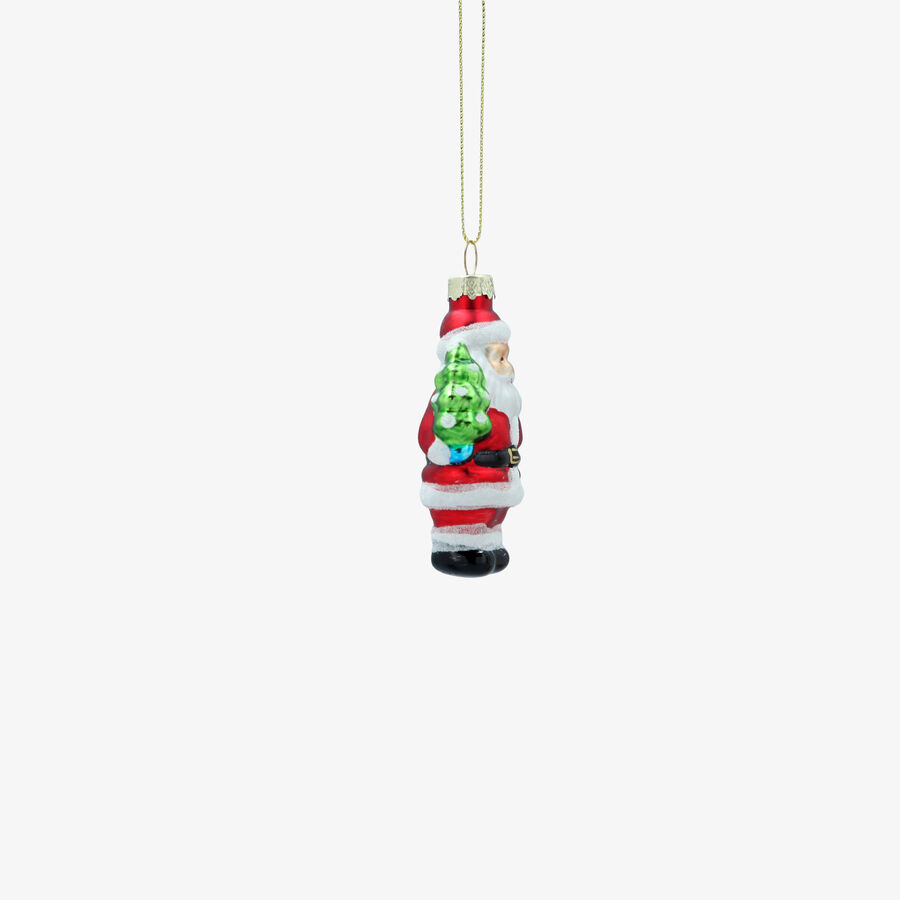 Adorno colgante de Pap&aacute; Noel rojo de cristal 10cm