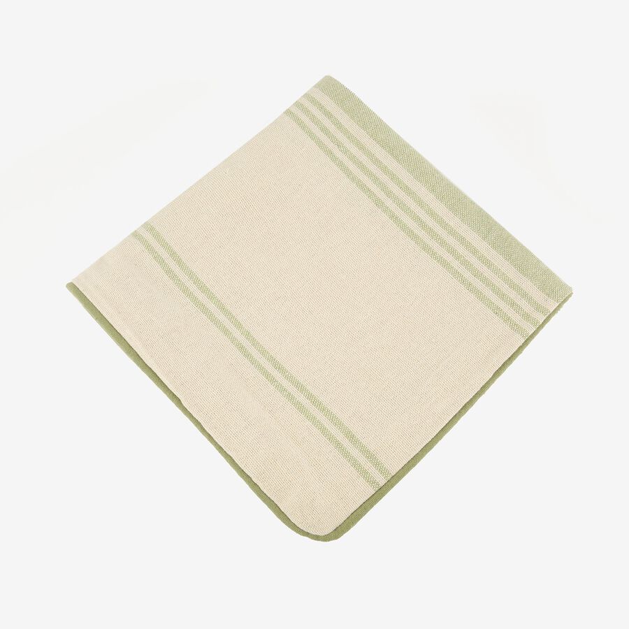 Funda de coj&iacute;n beige con rayas verdes Niza 45x45cm