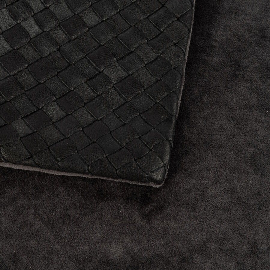 Funda de coj&iacute;n de piel velvet gris Nappa 30x45cm