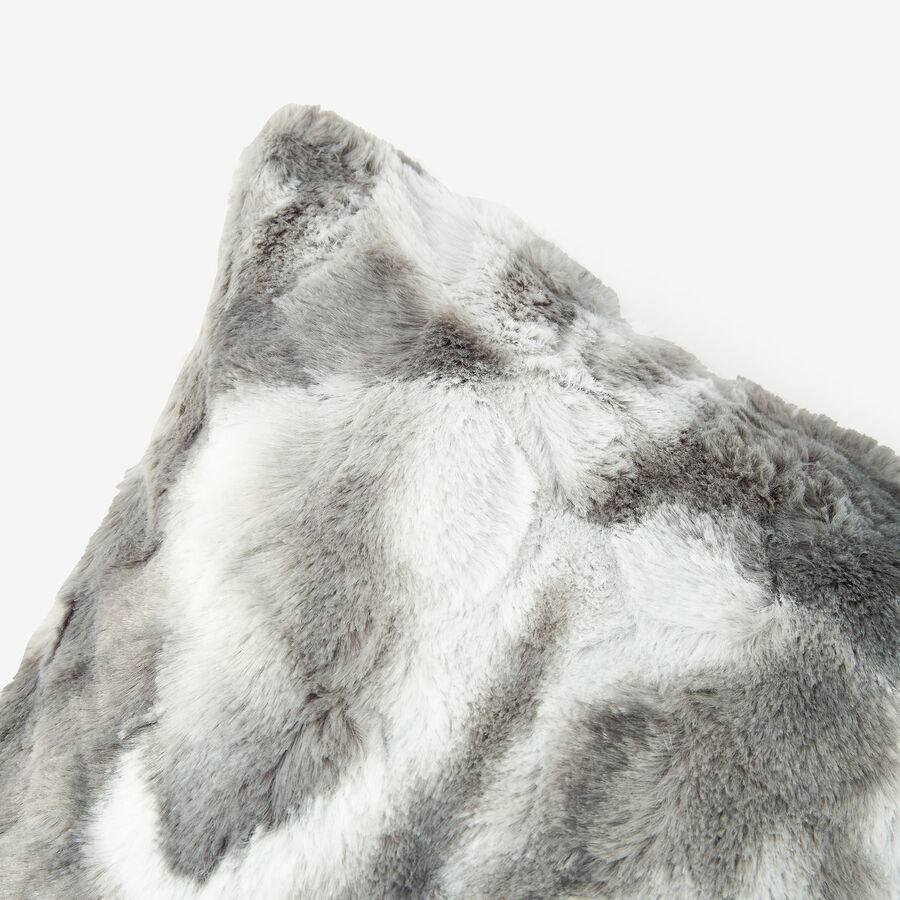 Funda de cojín de pelo gris 45x45cm