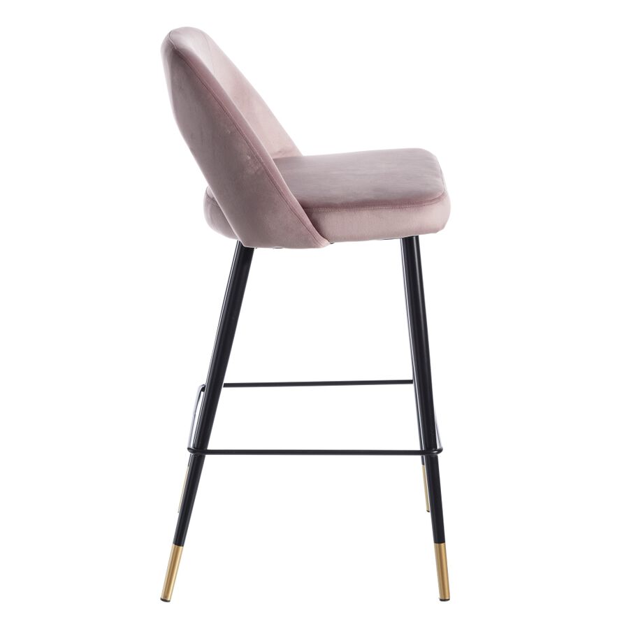 Set de 2 taburetes altos velvet rosa Mayah 43x47x105cm