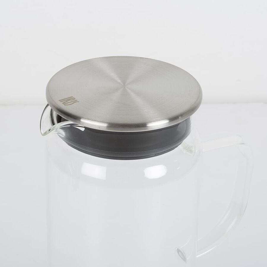 Jarra de vidrio con tapa de acero inoxidable 1,4L