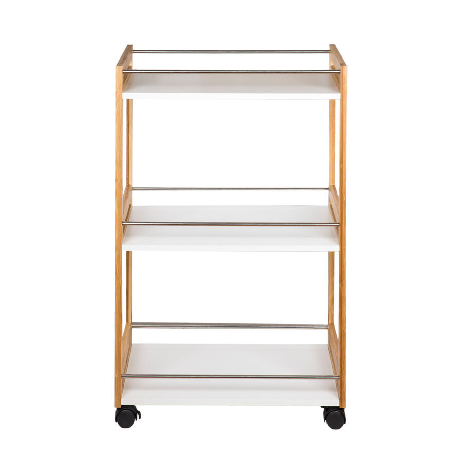 Carro de cocina bambú con ruedas 51x30x80cm