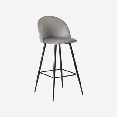 Set de 2 taburetes altos de metal gris Caleb 40x48x102cm