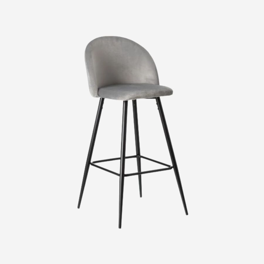 Set de 2 taburetes altos de metal gris Caleb 40x48x102cm