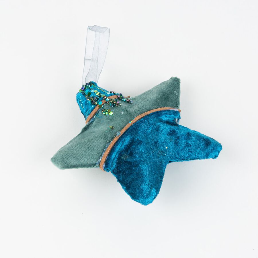 Adorno colgante de terciopelo Estrella 12cm