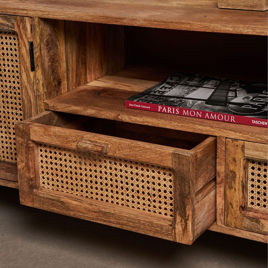 Mueble de TV de madera de mango Merlin 175x45x57cm Clau&Chloe