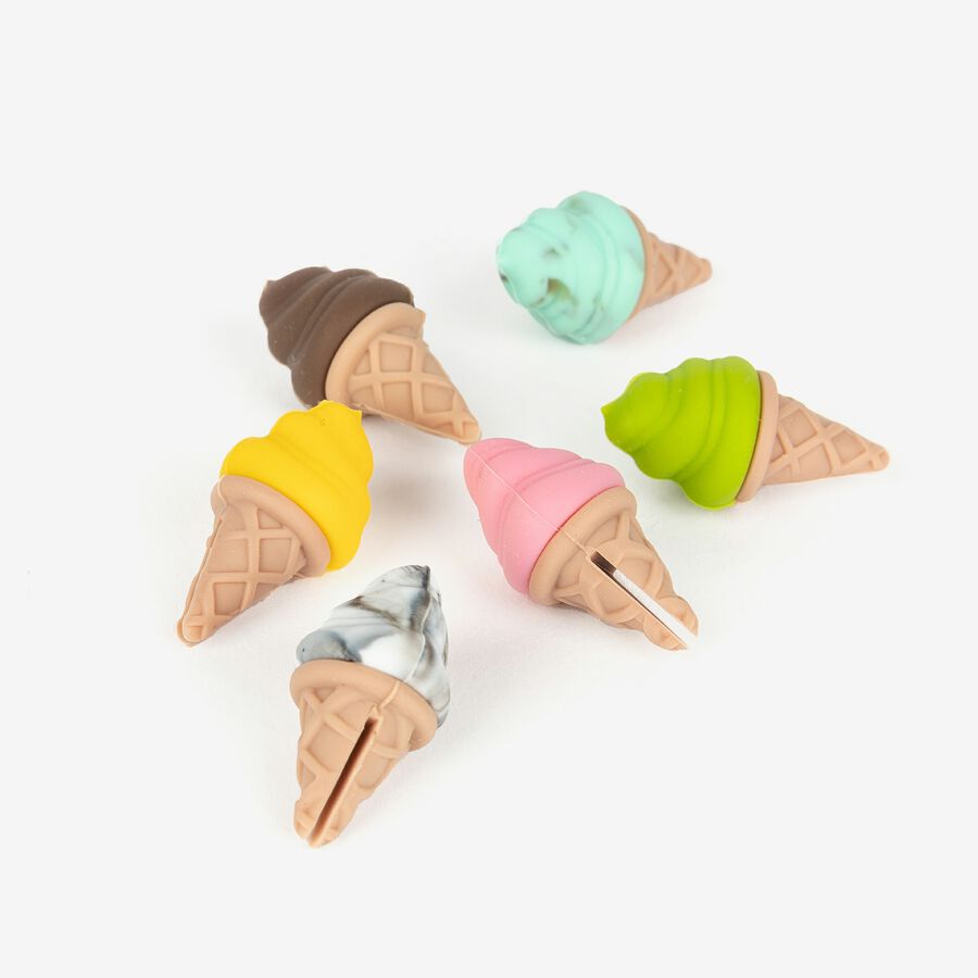 Conjunto de 6 marcadores para copas de silicona Helados