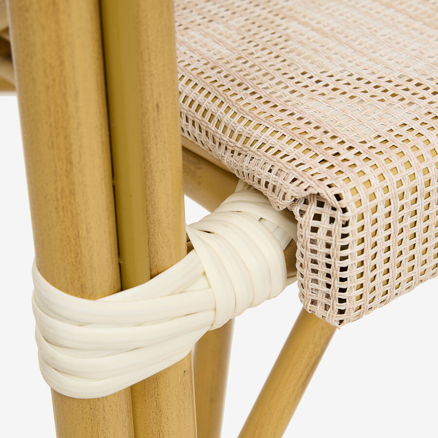 Silla de jardín bistro de textilene beige French 56x60x82cm