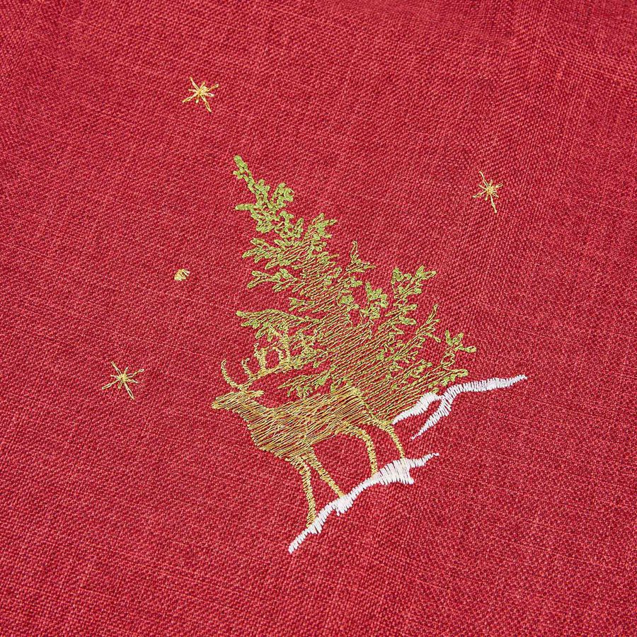 Servilleta roja bordada Abetos 45x45cm