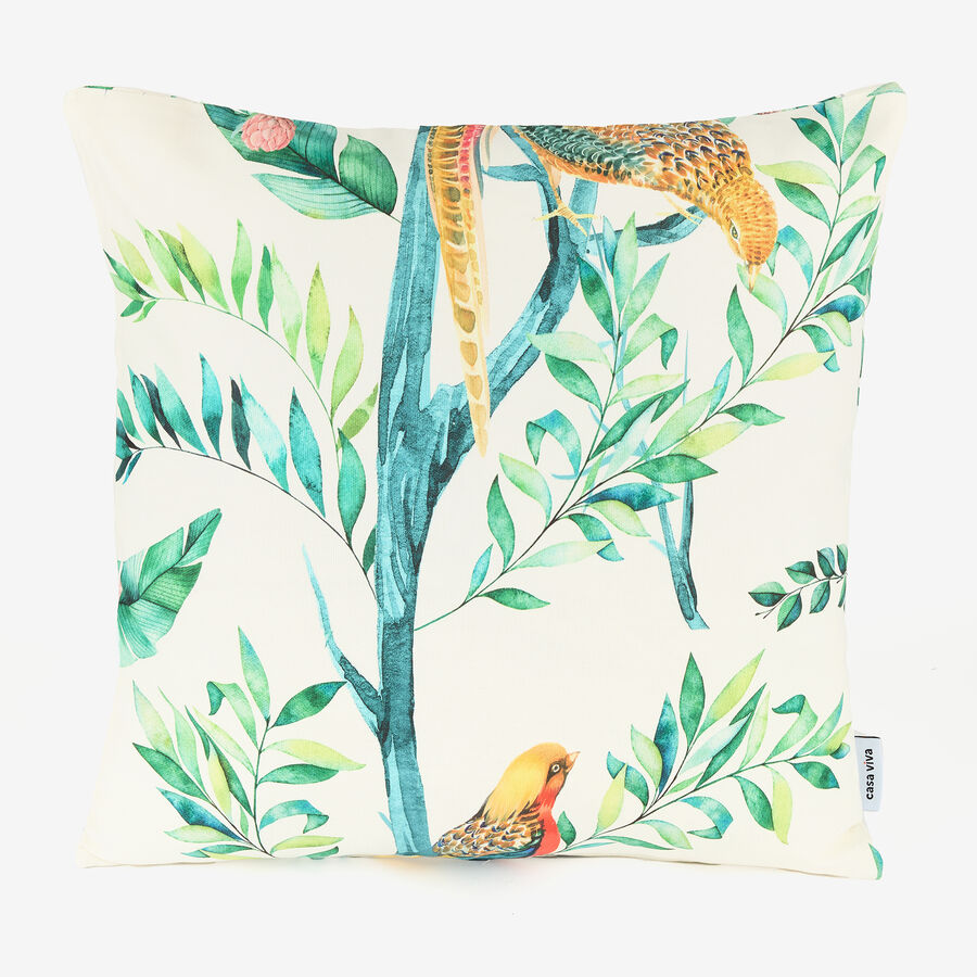 Funda de coj&iacute;n de algod&oacute;n Birds 45x45cm