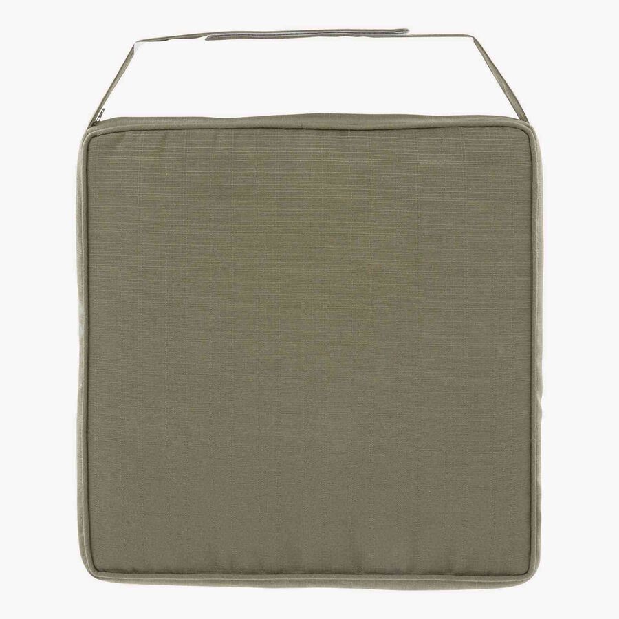 Cojin para silla de jard&iacute;n con velcro verde Kairo 40x40cm