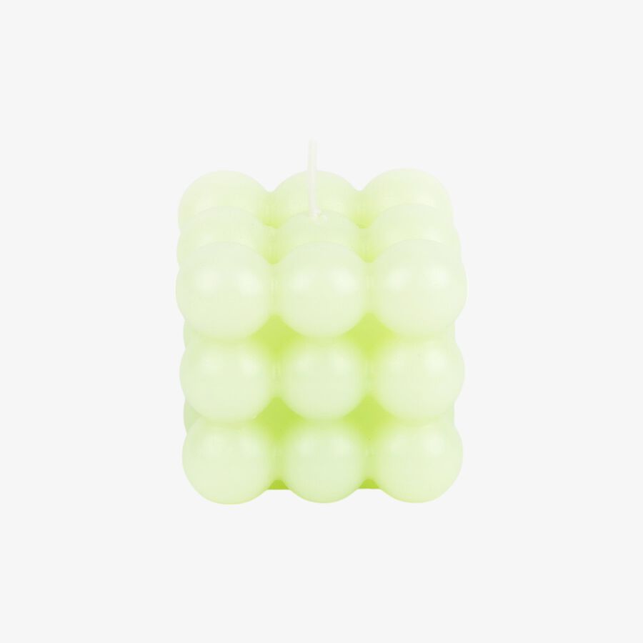 Vela decorativa verde Cubic 6x6cm