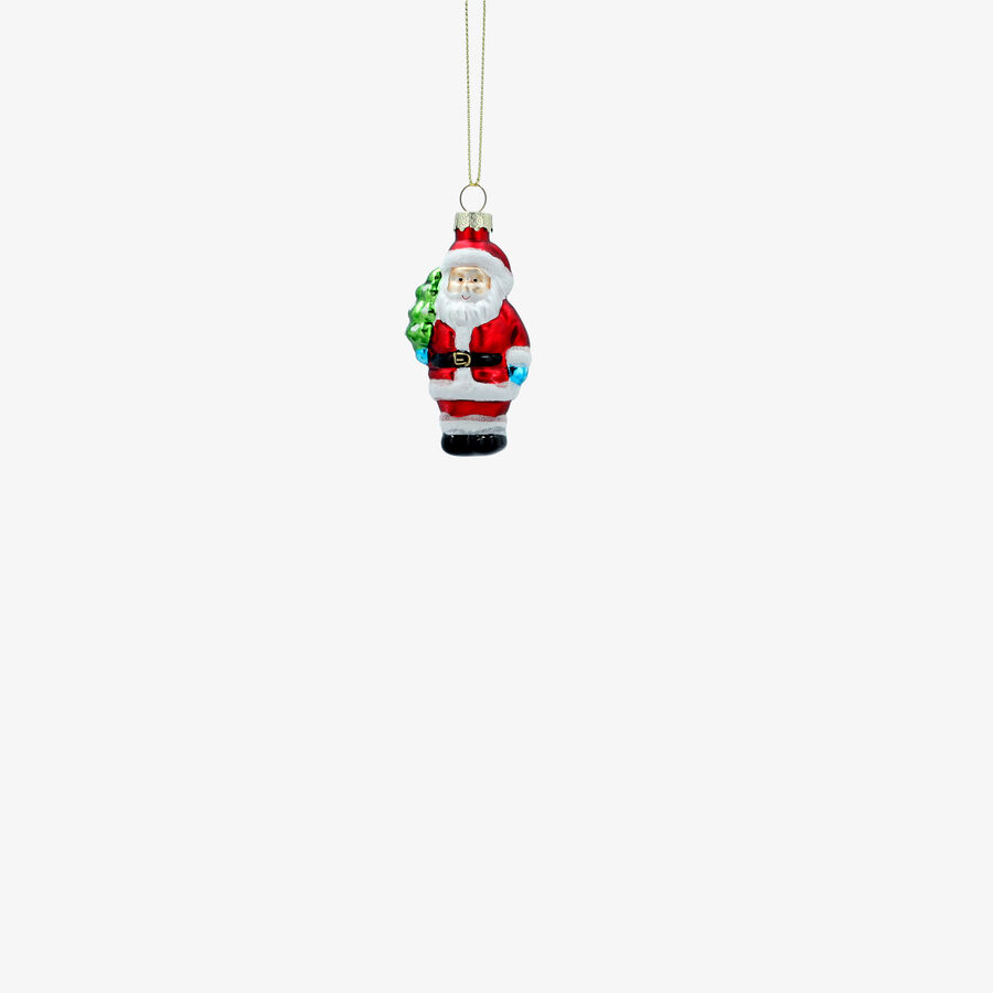 Adorno colgante de Pap&aacute; Noel rojo de cristal 10cm