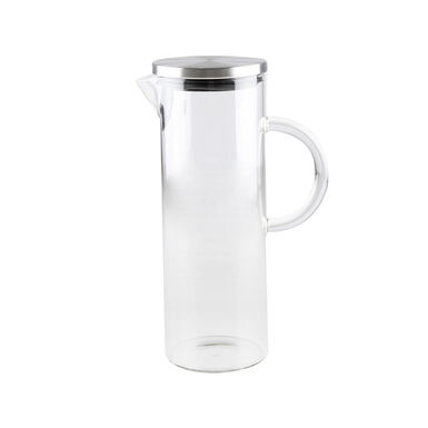 Jarra de cristal con tapa de acero inoxidable 1,3L