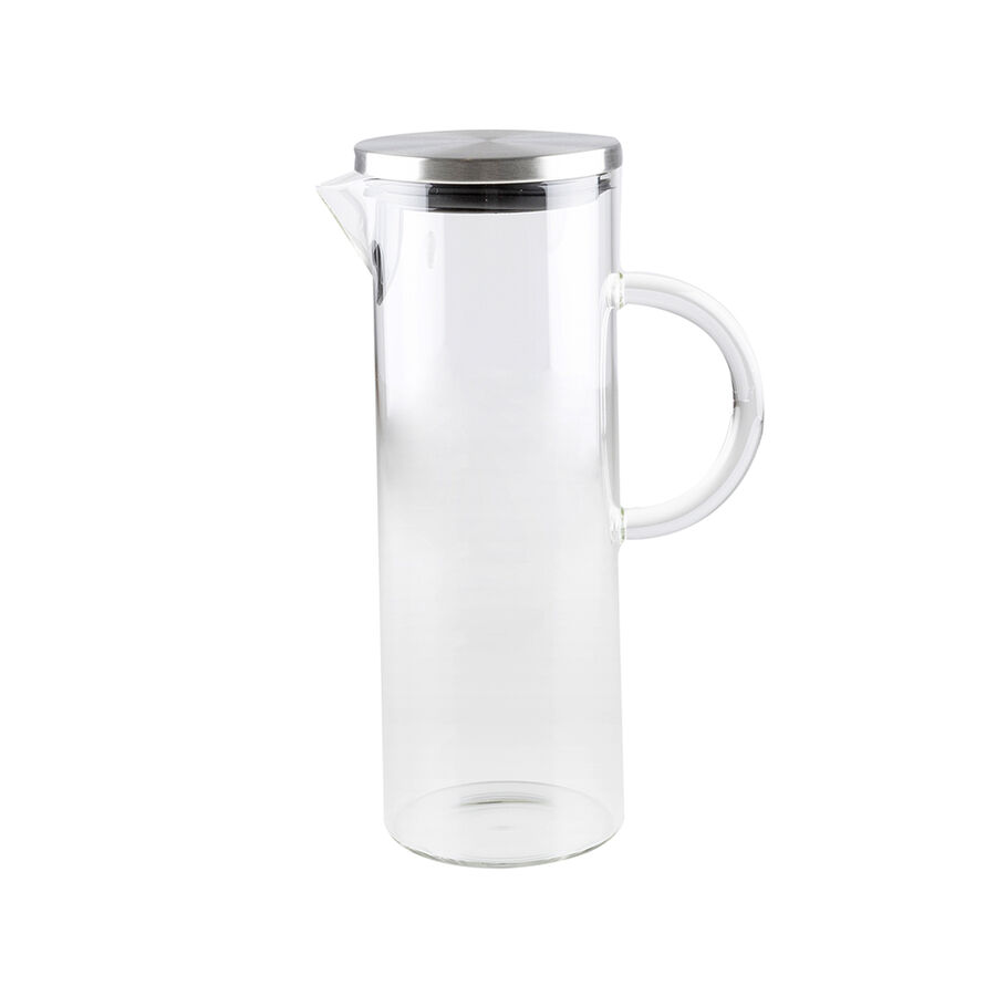 Jarra de cristal con tapa de acero inoxidable 1,3L