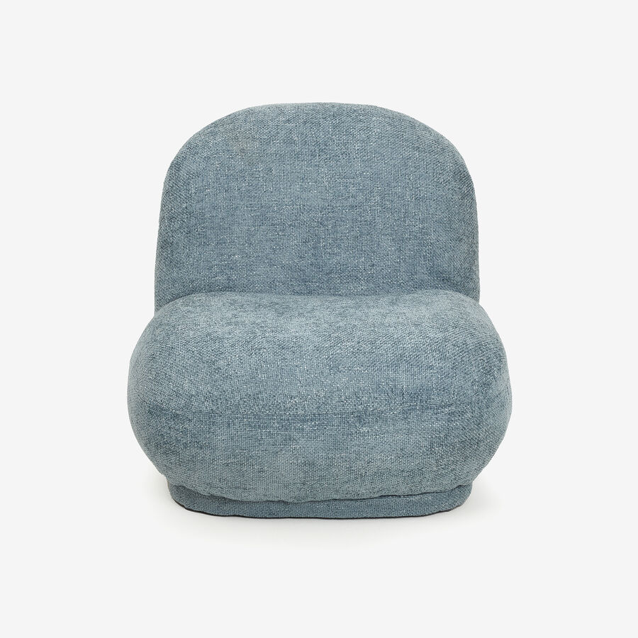 Butaca de algodón azul claro Aicha 85x82x77cm Clau&Chloe