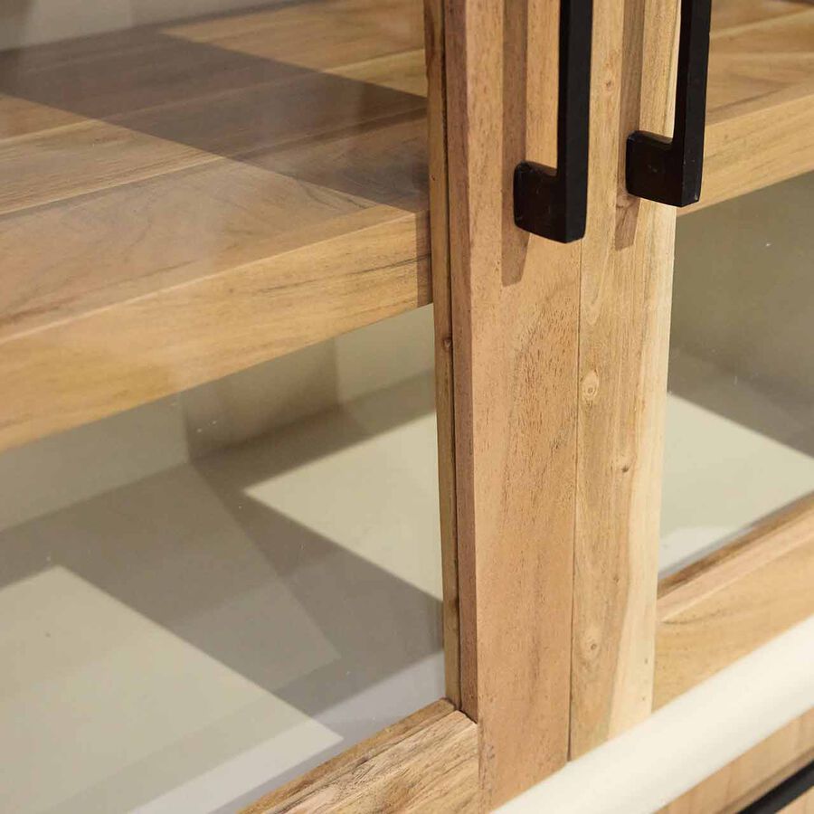 Vitrina de microcemento y madera Kurli 90x43x170 Clau&Chloe