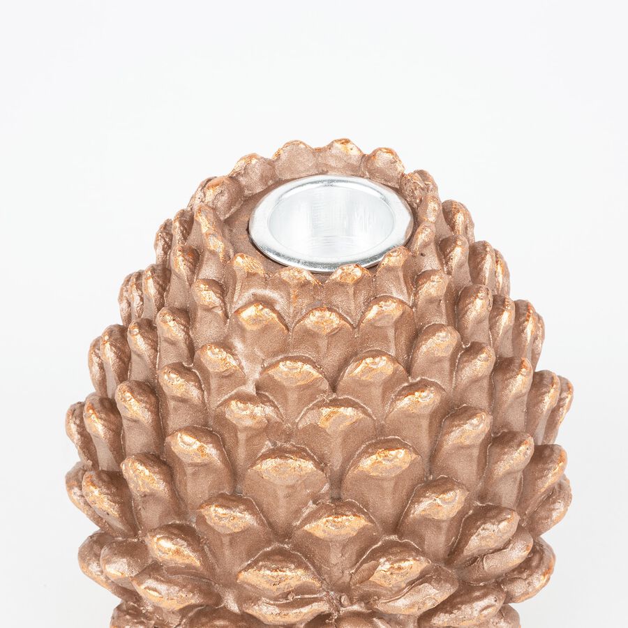 Vela decorativa navideña de piña cobre Ø9x10cm