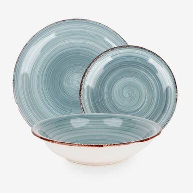 Vajilla de 18 piezas de gres azul claro Vita