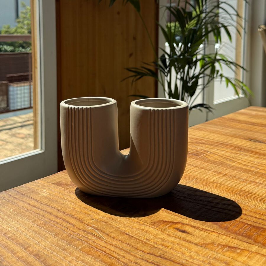 Jarrón cerámica blanca Daira 16cm