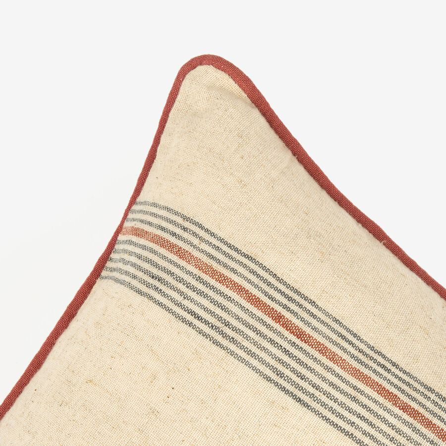 Funda de cojín de lino rayas Yuma 45x45cm